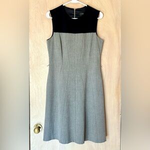 Iris Setlakwe Two-Tone Sheath Dress Black Gray Sleeveless Fitted Classic Size 8